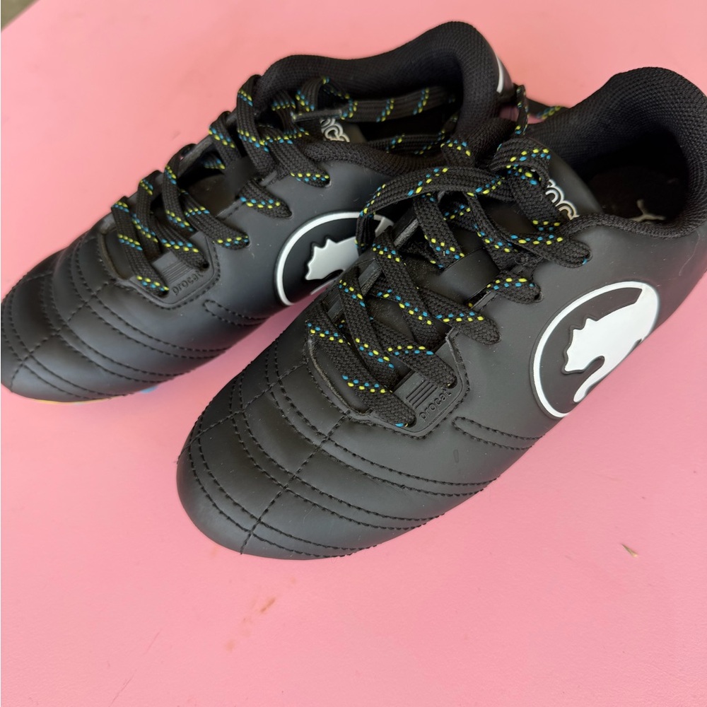 Puma Kids Black Soccer Cleats with White Logo